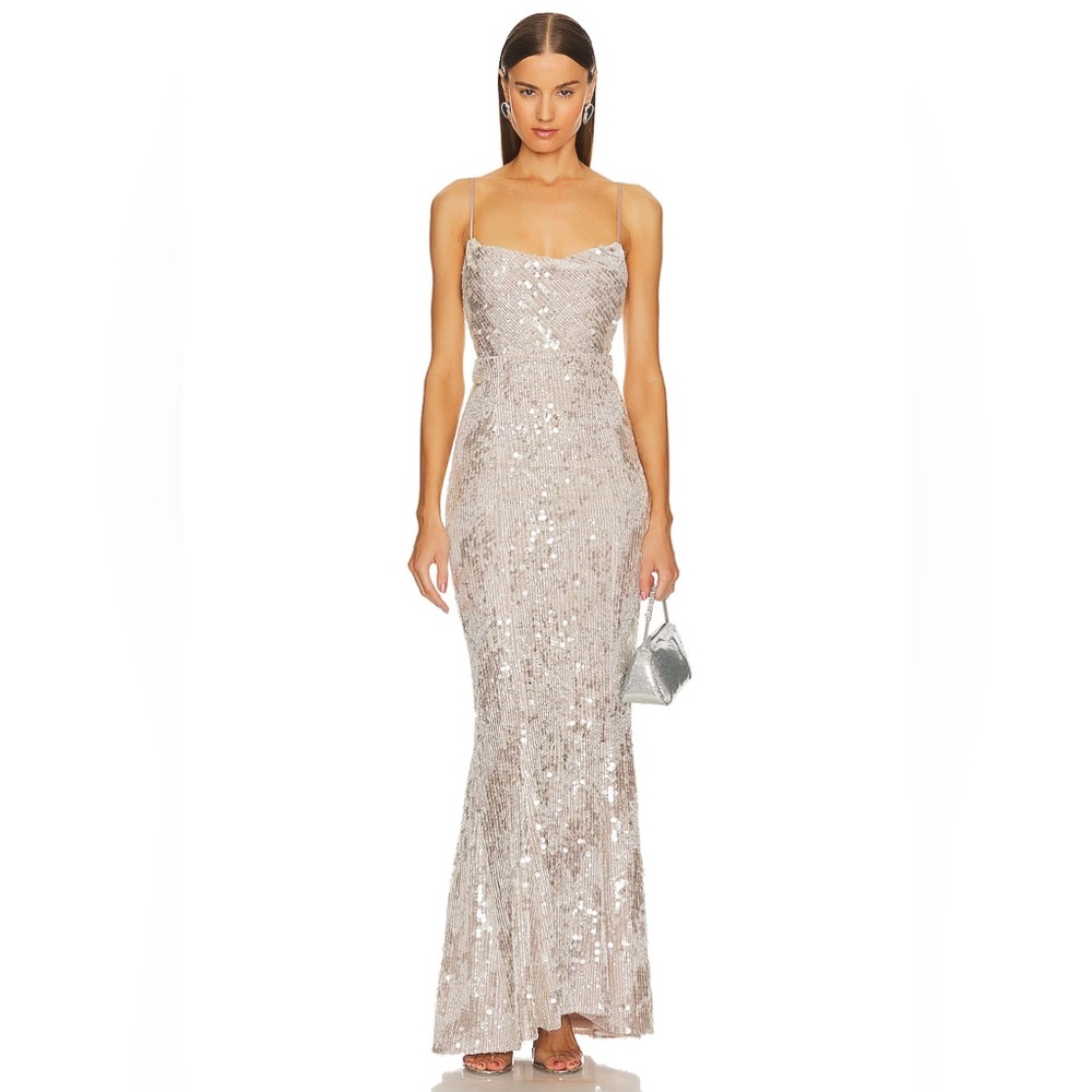 Michael Costello x REVOLVE Marlene Gown‎ in Frost size medium NWT